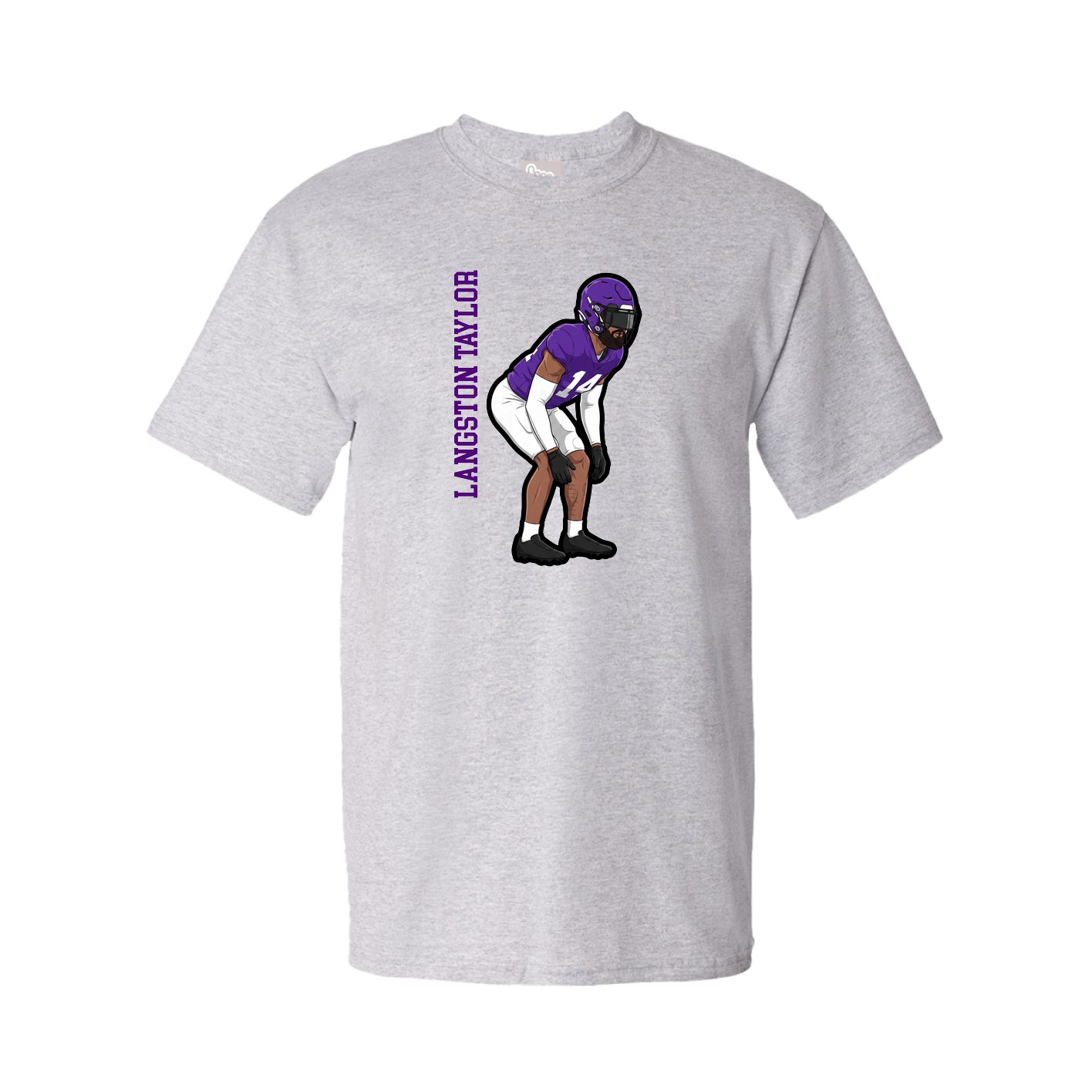 Tee — Name Vertical in Grey