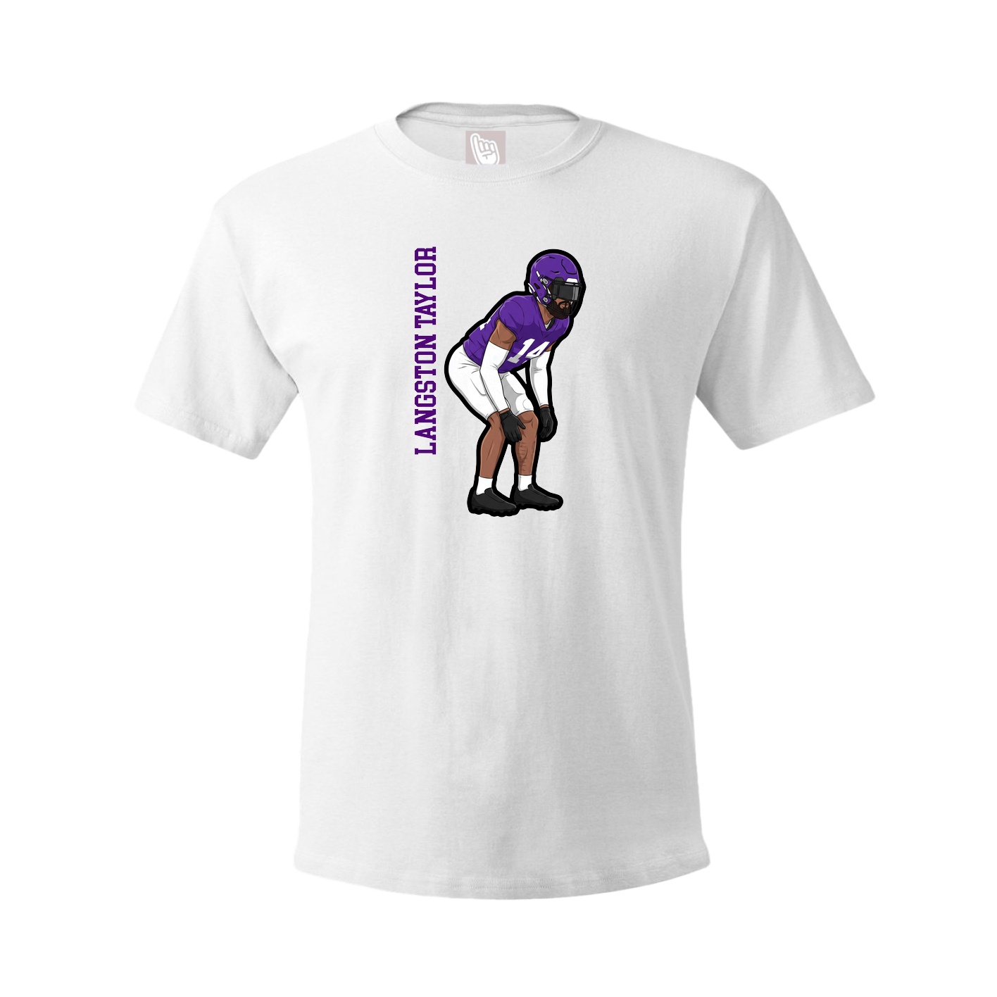 Youth Tee — Name Vertical in White