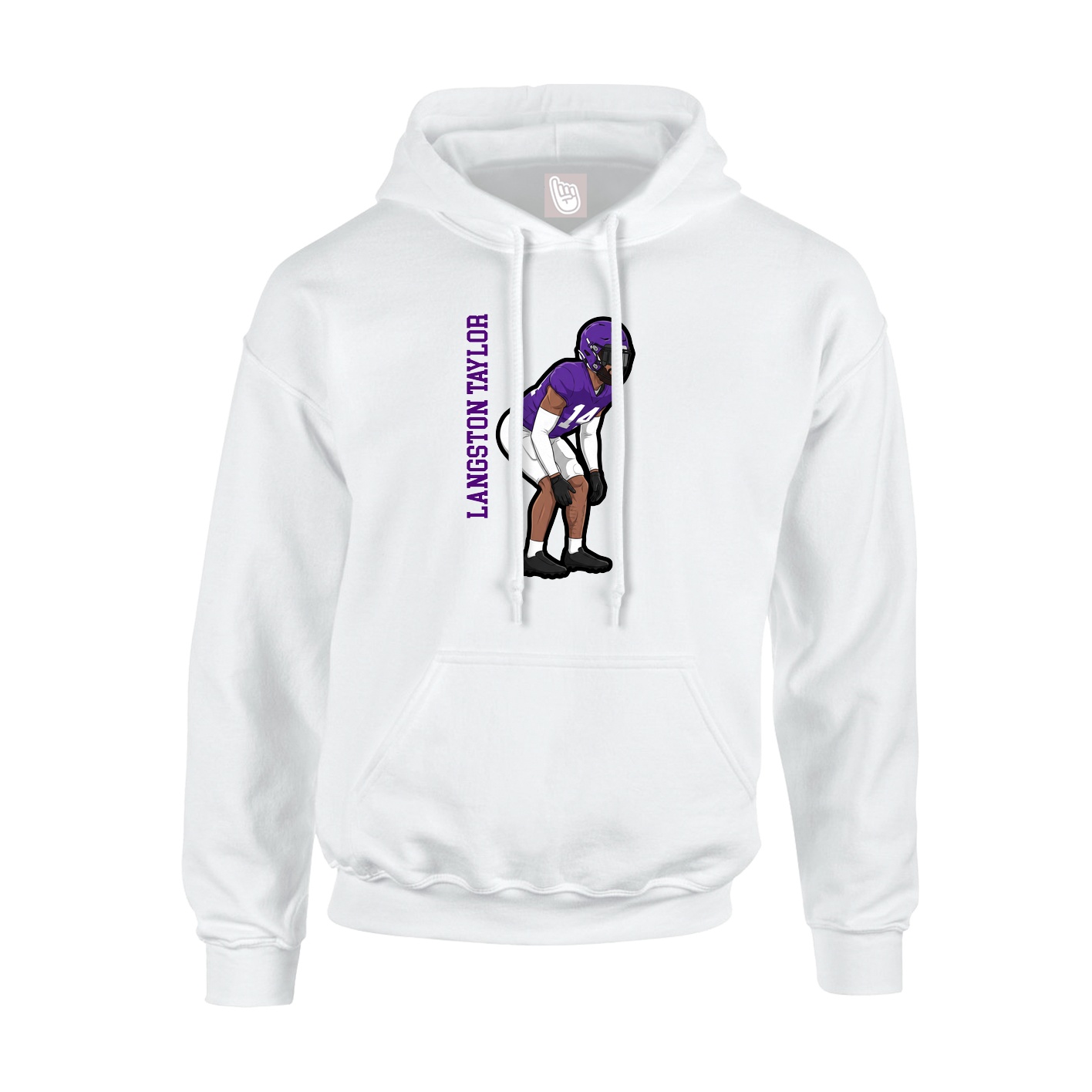 Hoodie — Name Vertical in White