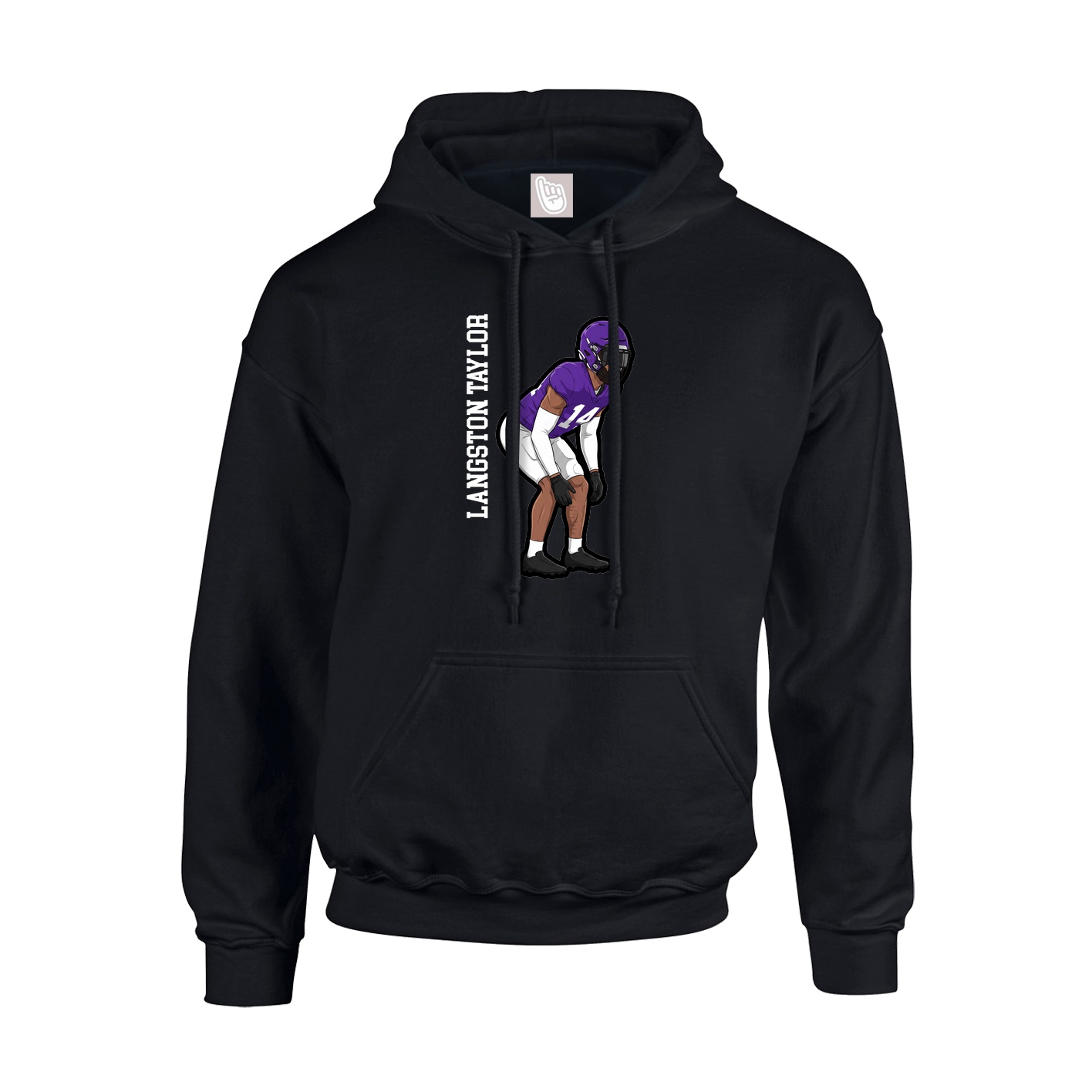 Youth Hoodie — Name Vertical in Black