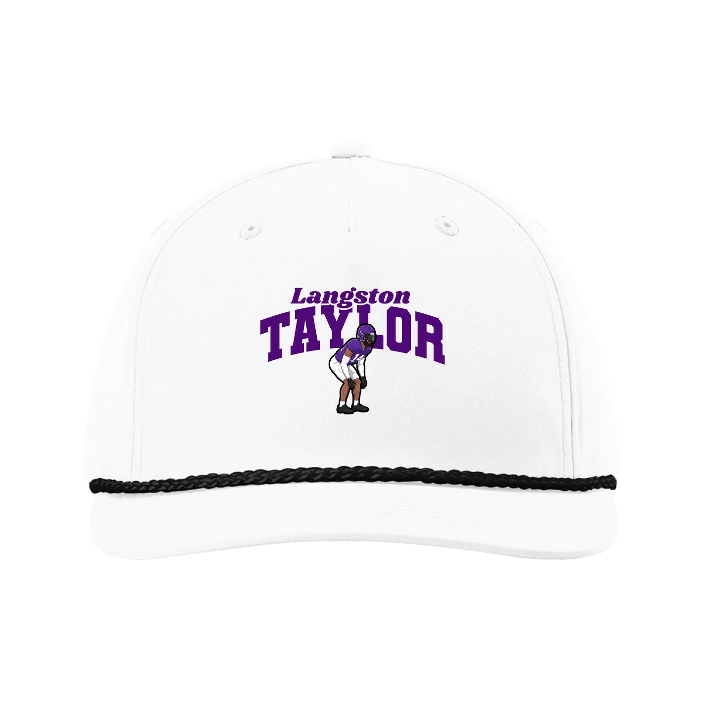Five-Panel Classic Rope Cap — Signature Arch in White