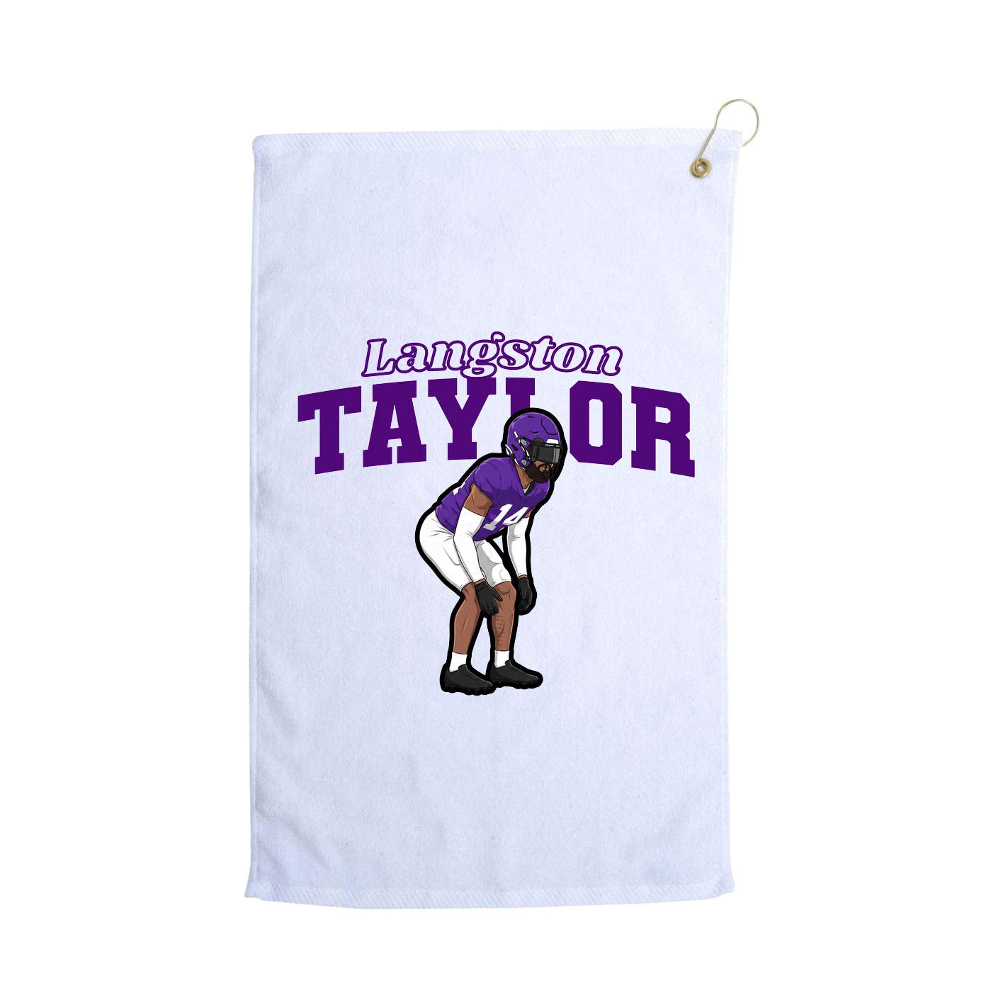 Golf Towel — Name Arch in White