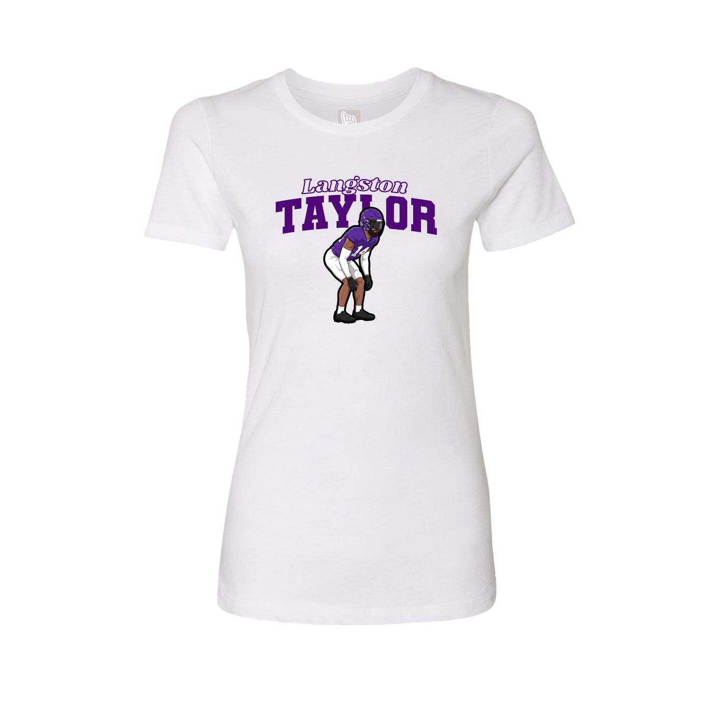 Fitted Women's Tee — Name Arch in White