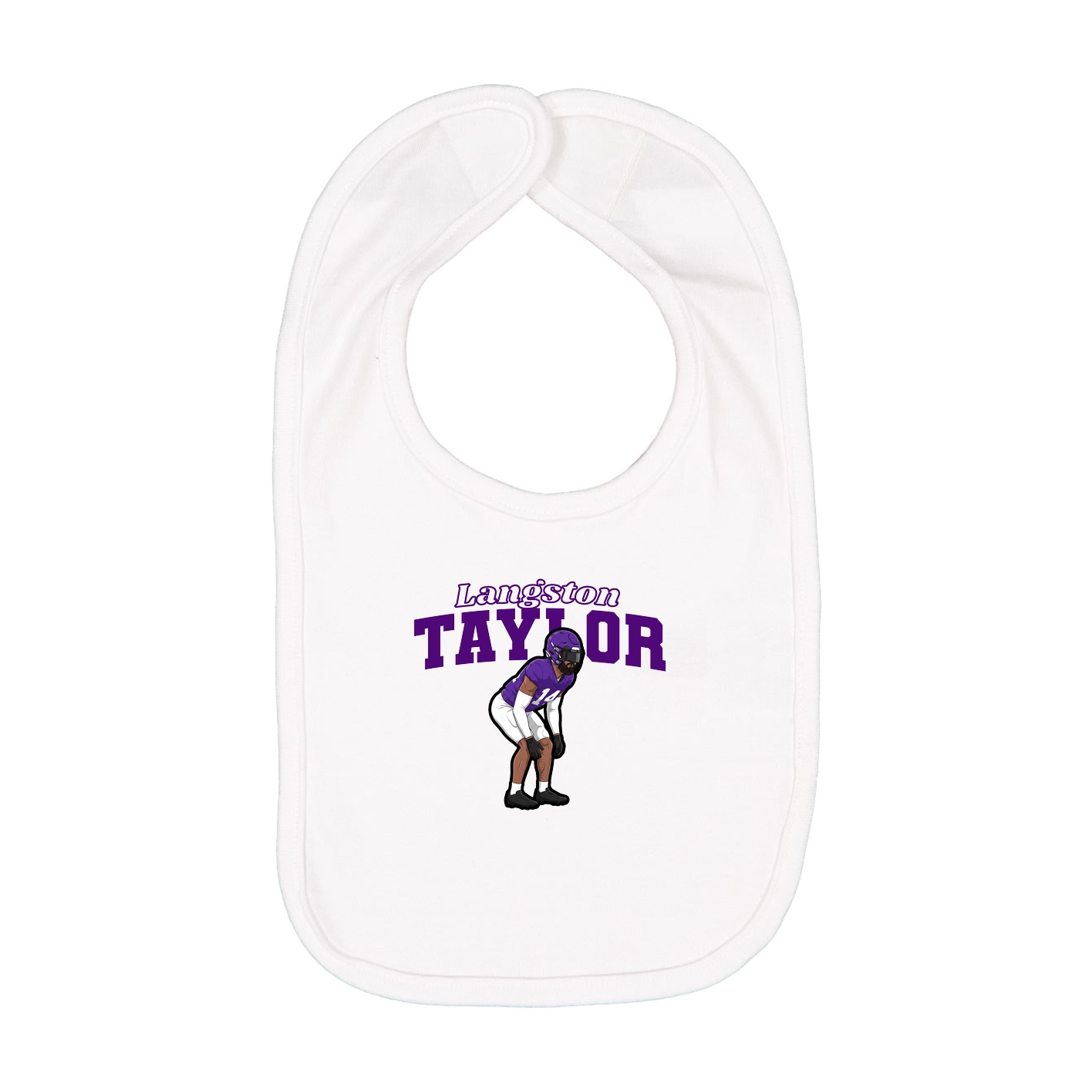 Infant Bib — Name Arch in White