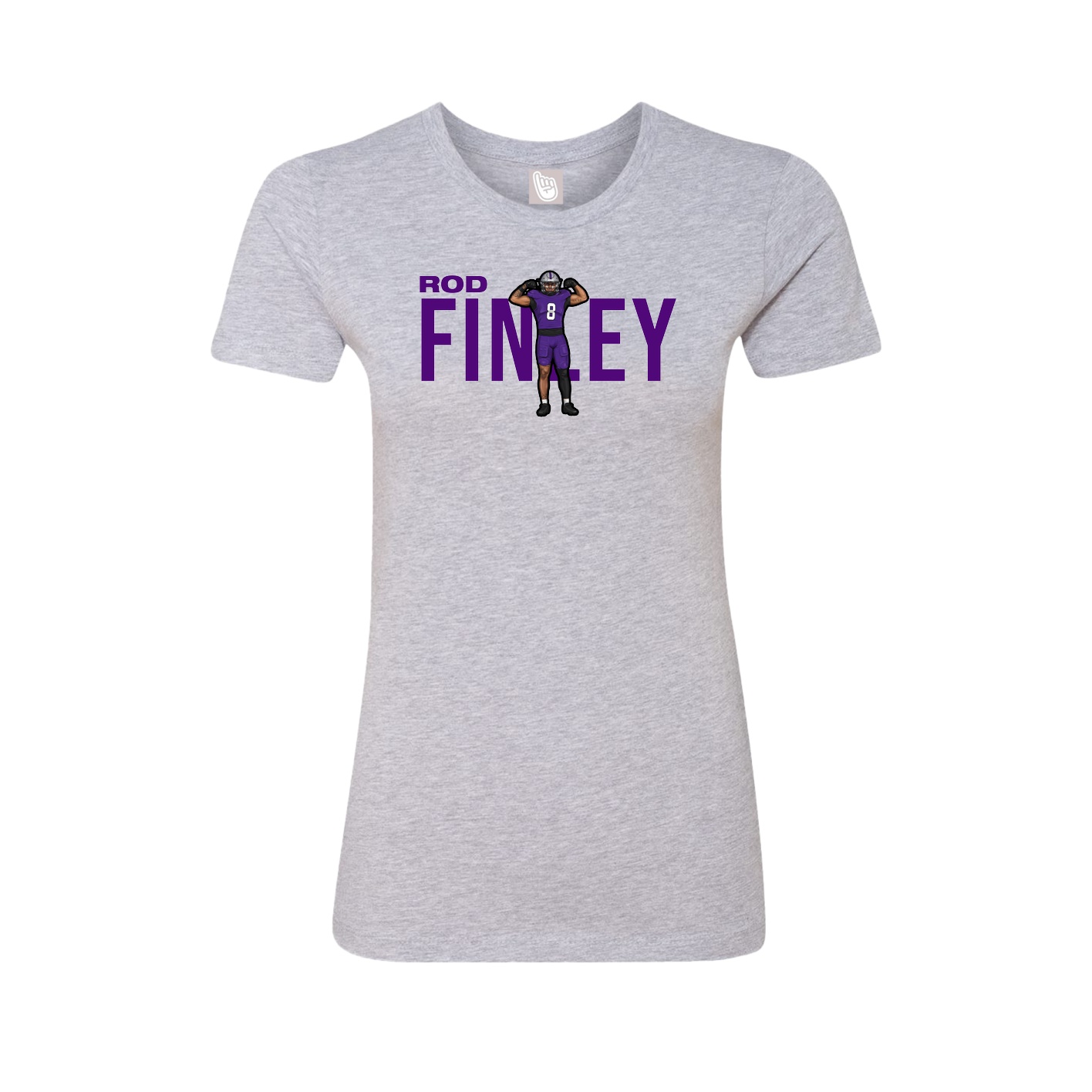 Fitted Women's Tee — Player Name in Grey