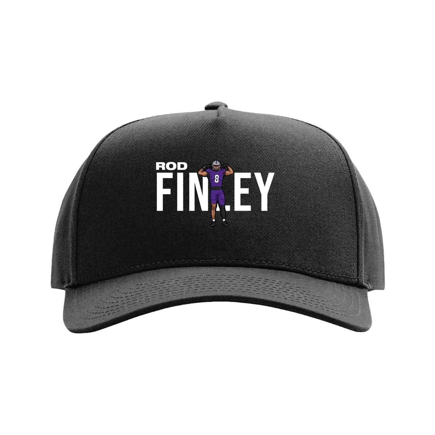 Full Fabric Five-Panel Champ Cap — Player Name in Black