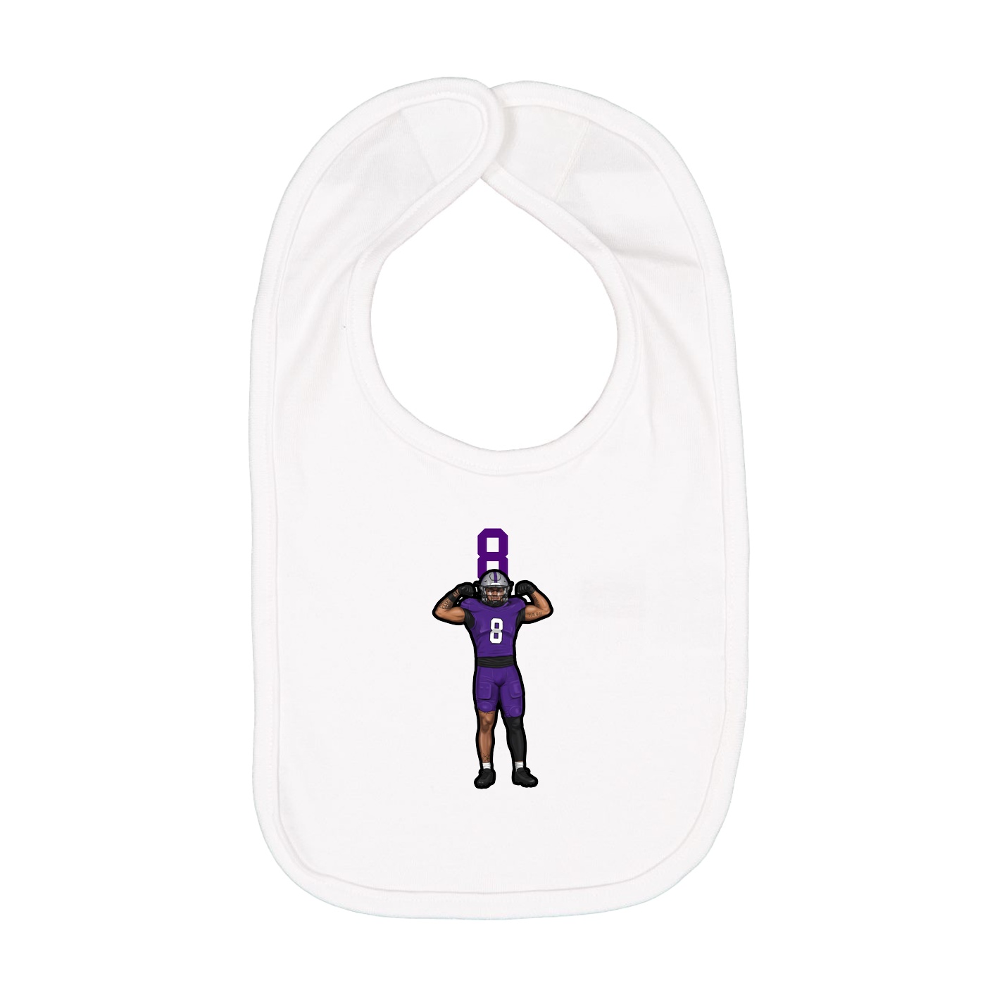 Infant Bib — Number Top in White