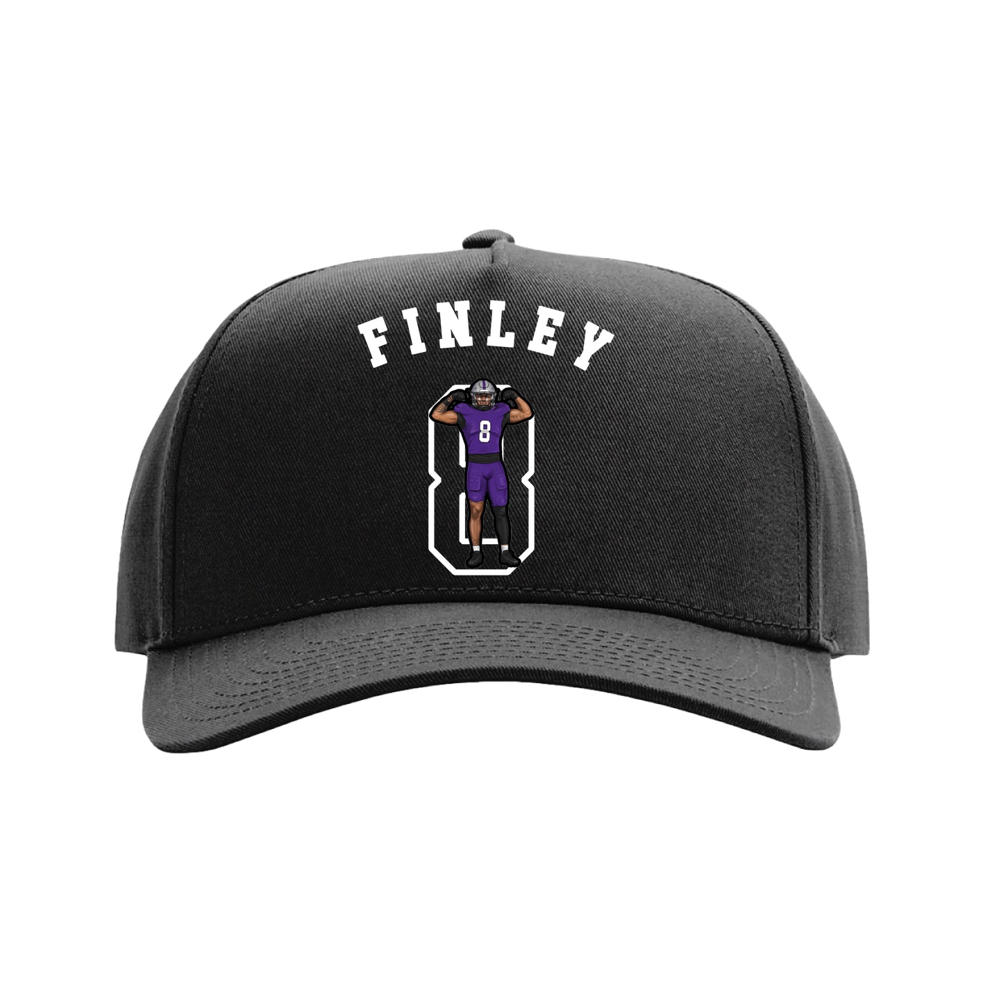 Full Fabric Five-Panel Champ Cap — Shirsey Arch in Black