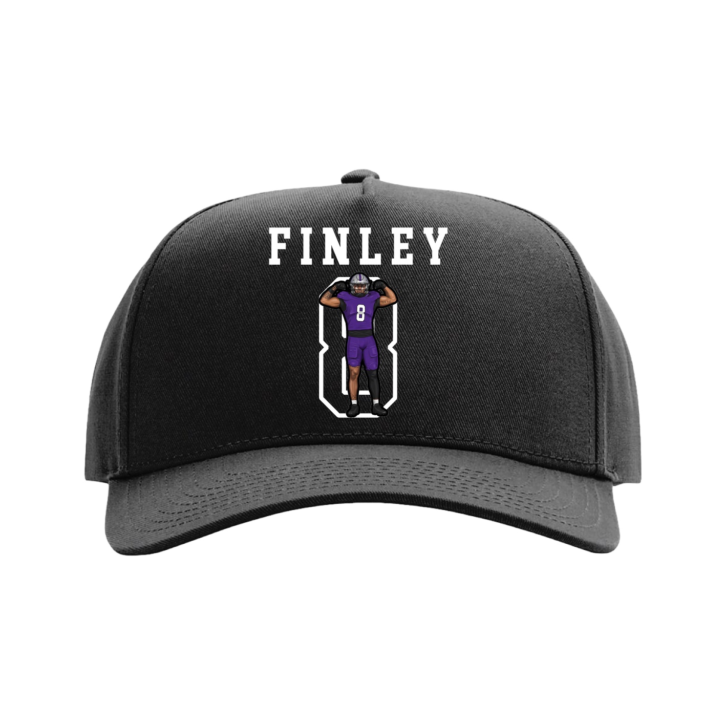 Full Fabric Five-Panel Champ Cap — Shirsey in Black