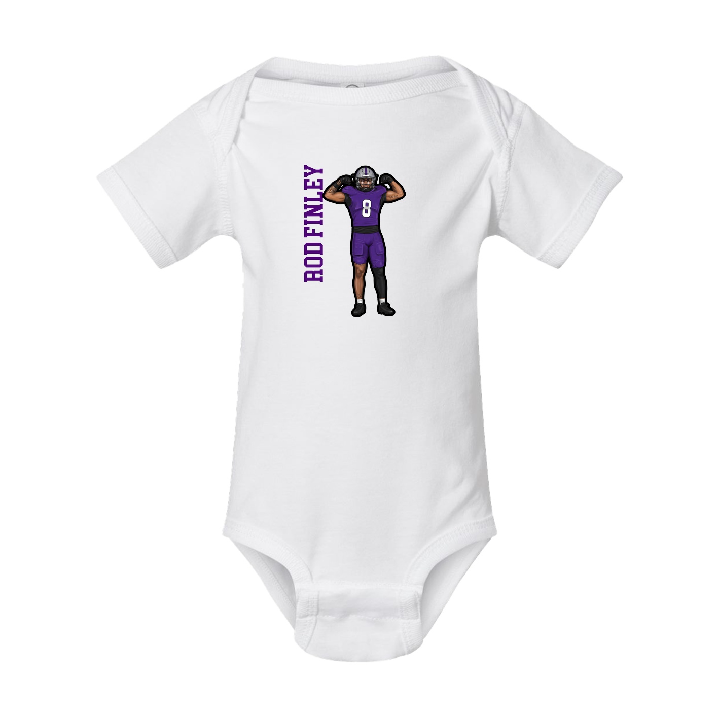 Baby Onesie — Name Vertical in White