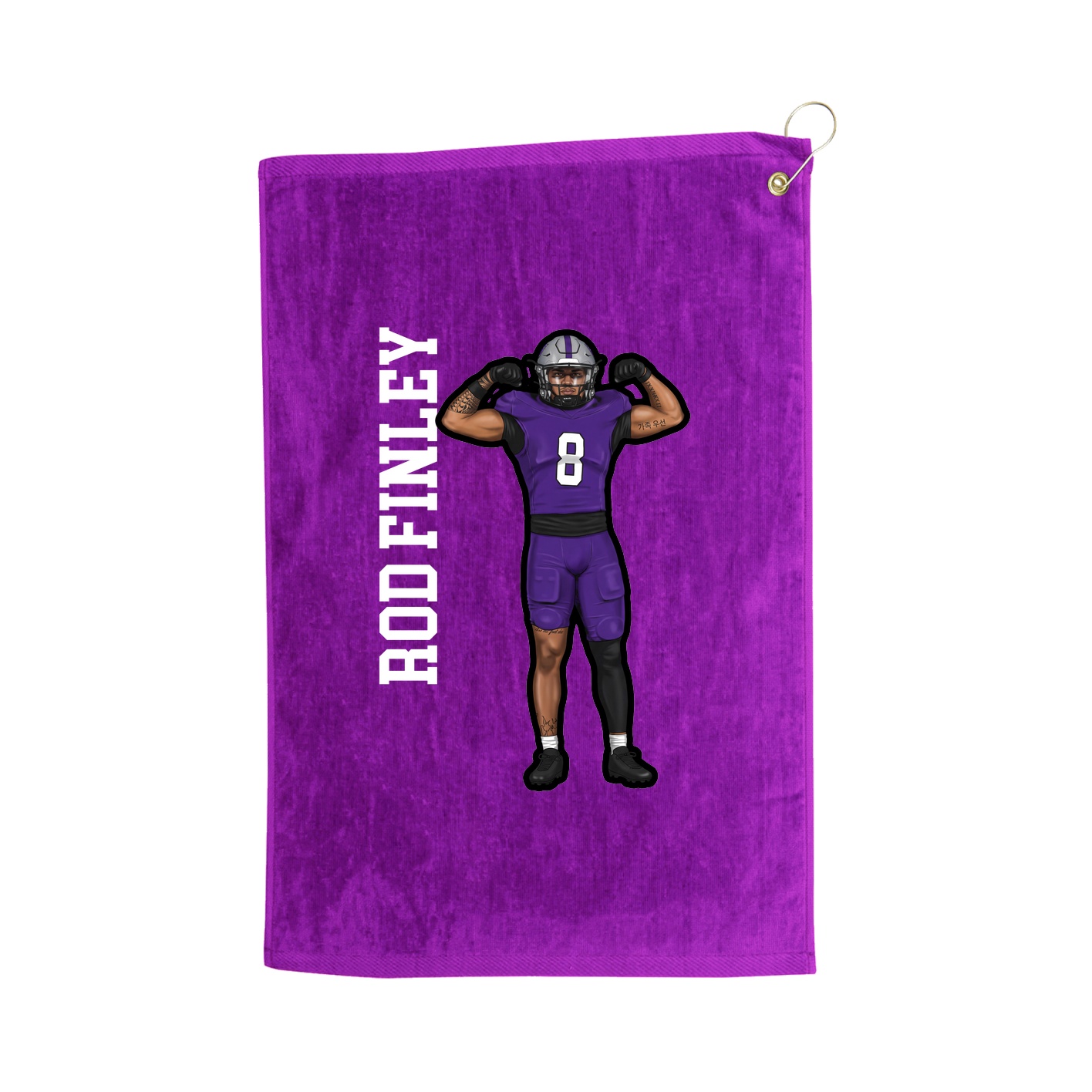 Golf Towel — Name Vertical in Purple