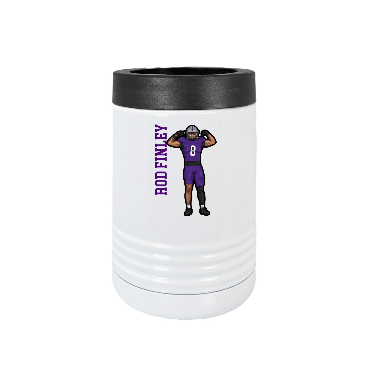 Beverage Holder — Name Vertical in White