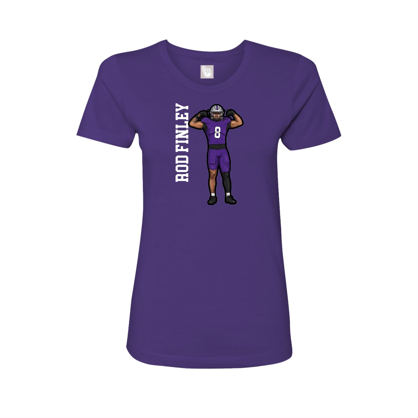 Fitted Women's Tee — Name Vertical in Purple