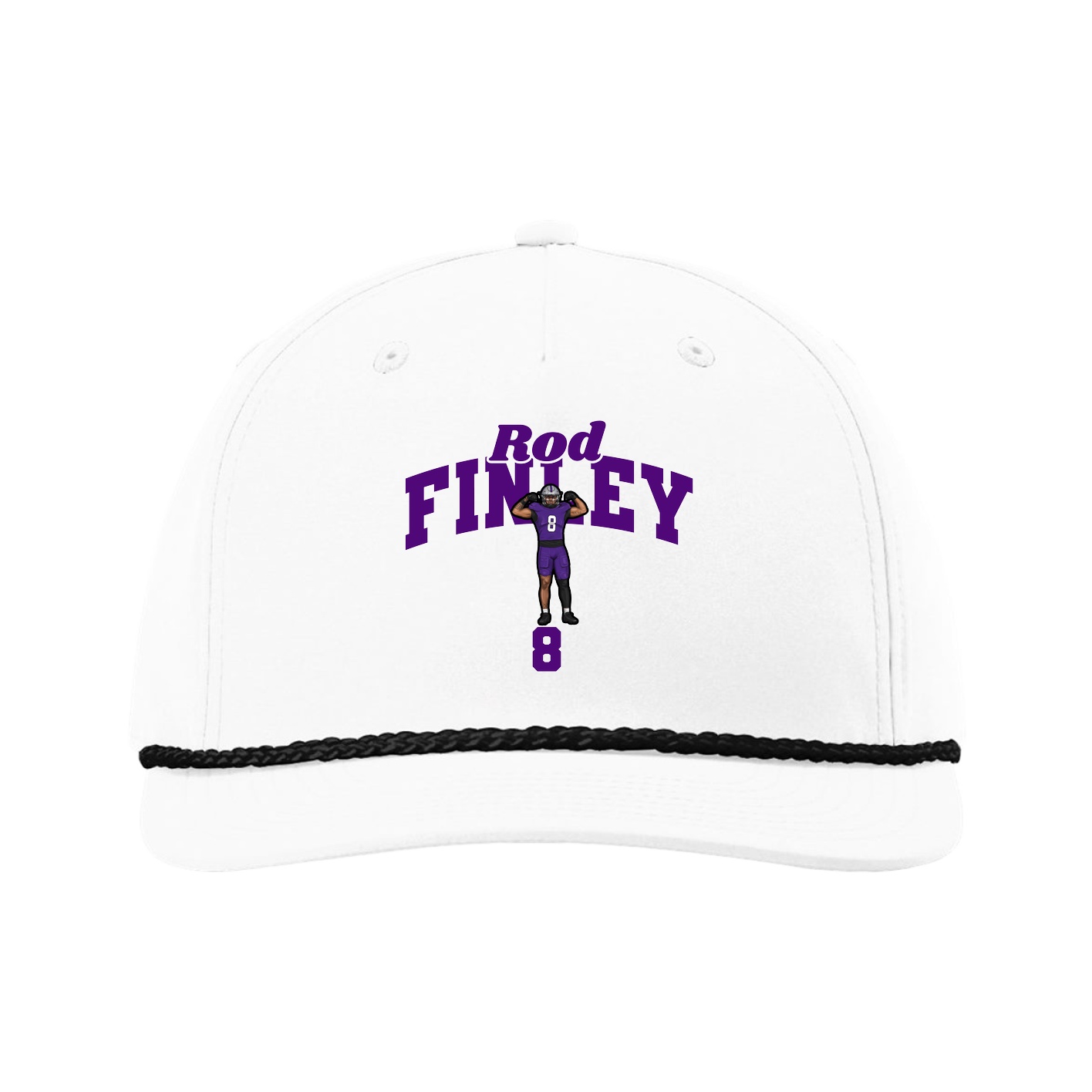 Five-Panel Classic Rope Cap — Signature Arch in White