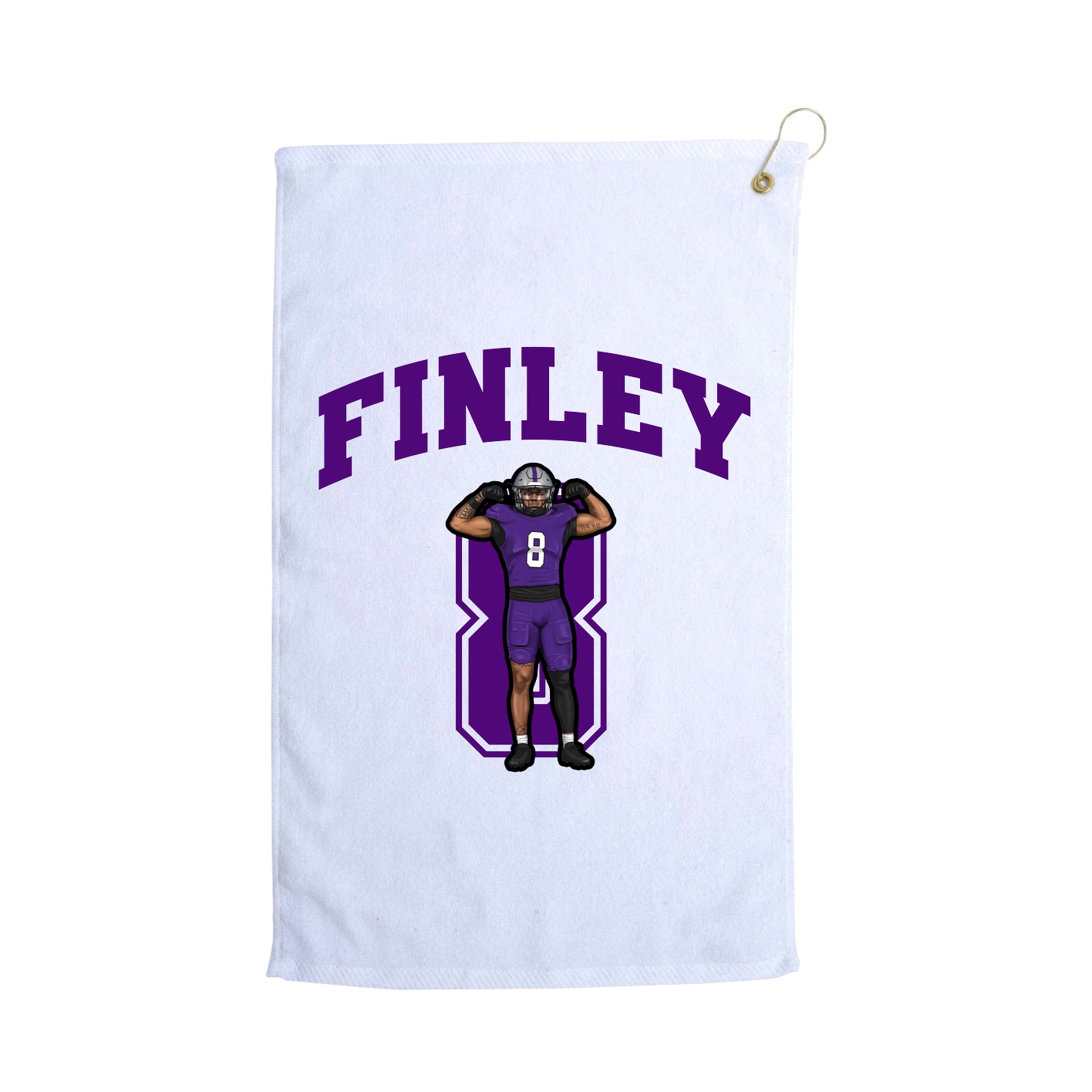 Golf Towel — Number in White