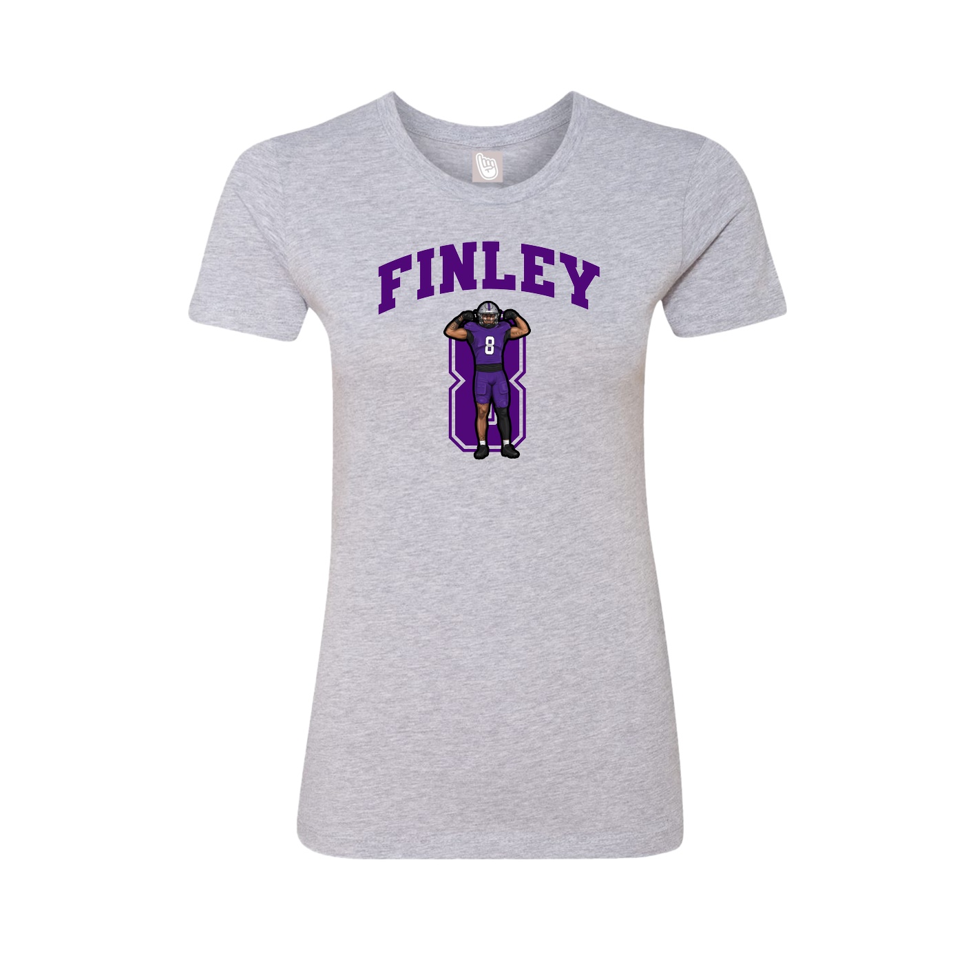 Fitted Women's Tee — Number in Grey