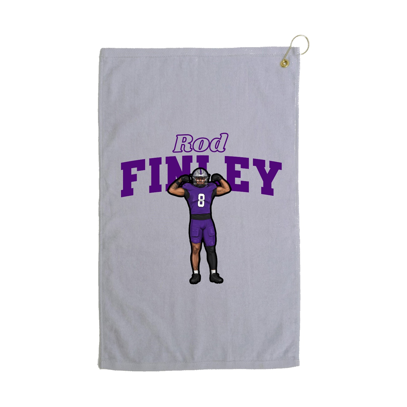 Golf Towel — Name Arch in Grey