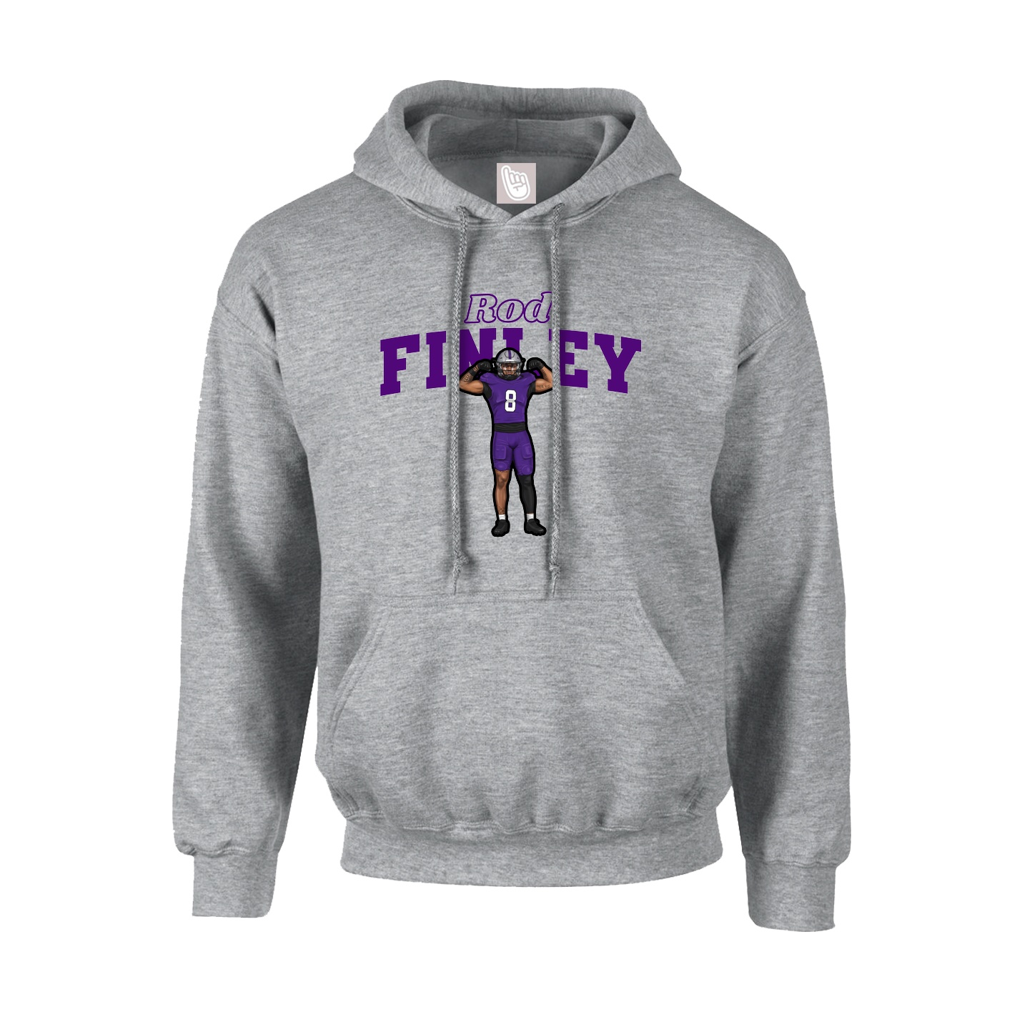 Hoodie — Name Arch in Grey