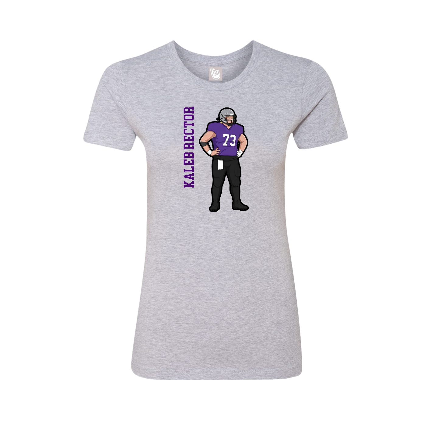 Fitted Women's Tee — Name Vertical in Grey