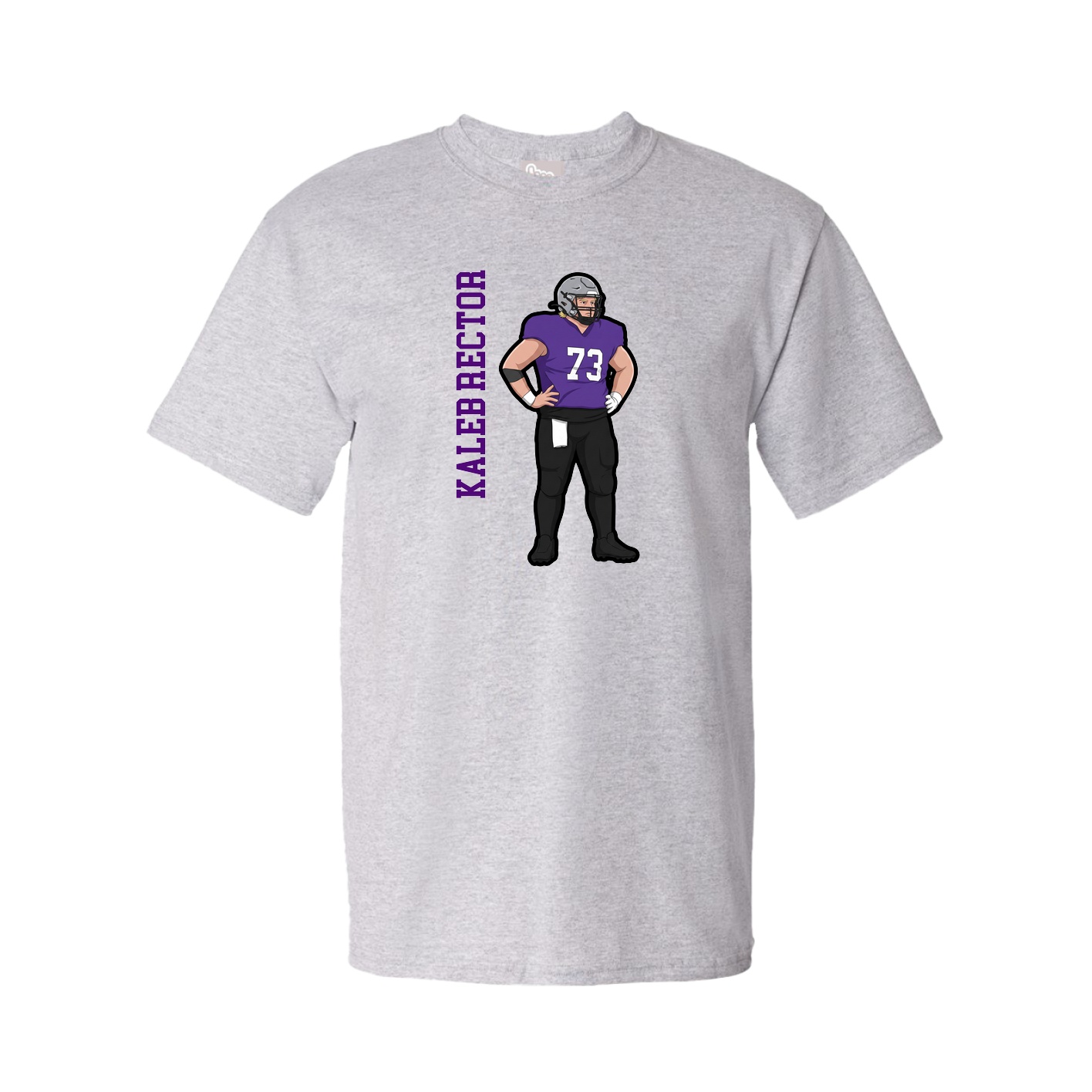 Youth Tee — Name Vertical in Grey