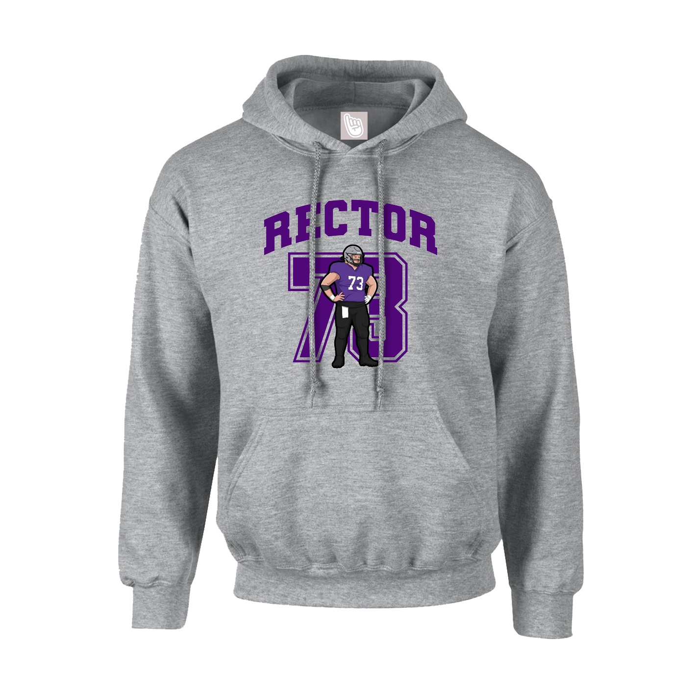 Hoodie — Number in Grey