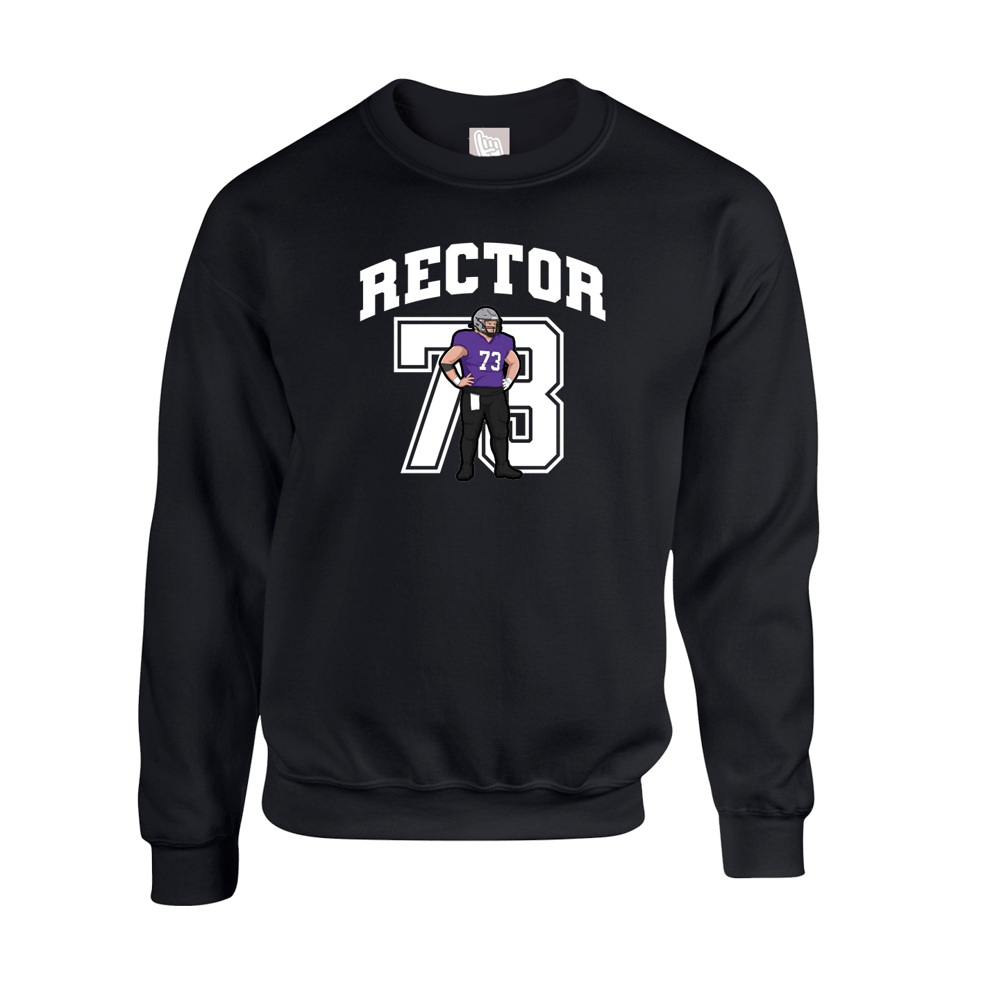 Fleece Crew — Number in Black