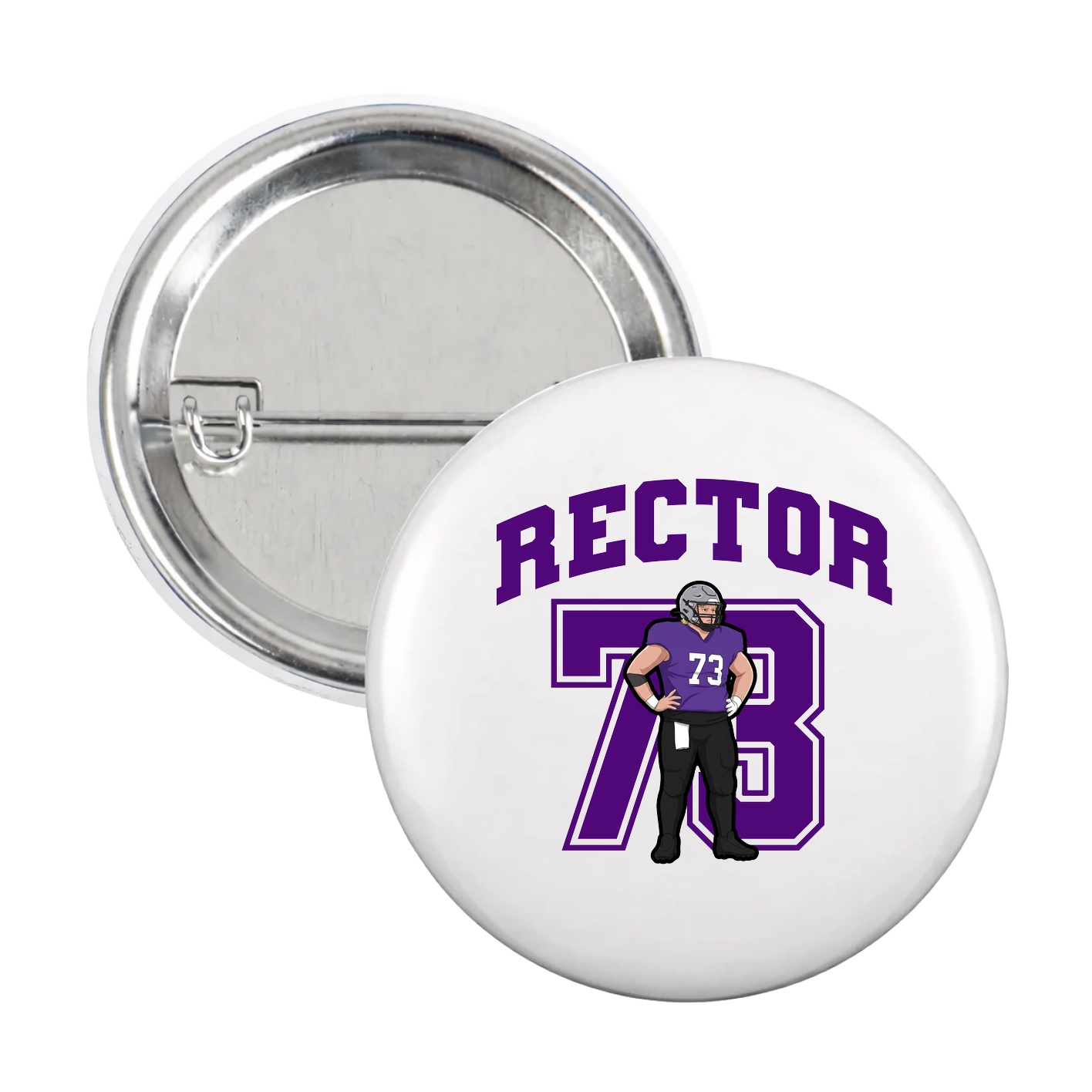 Game Day Button — Number in White