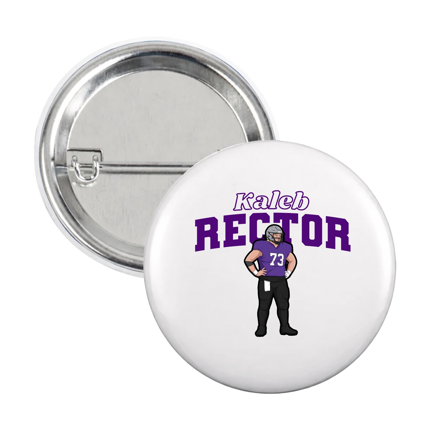 Game Day Button — Name Arch in White