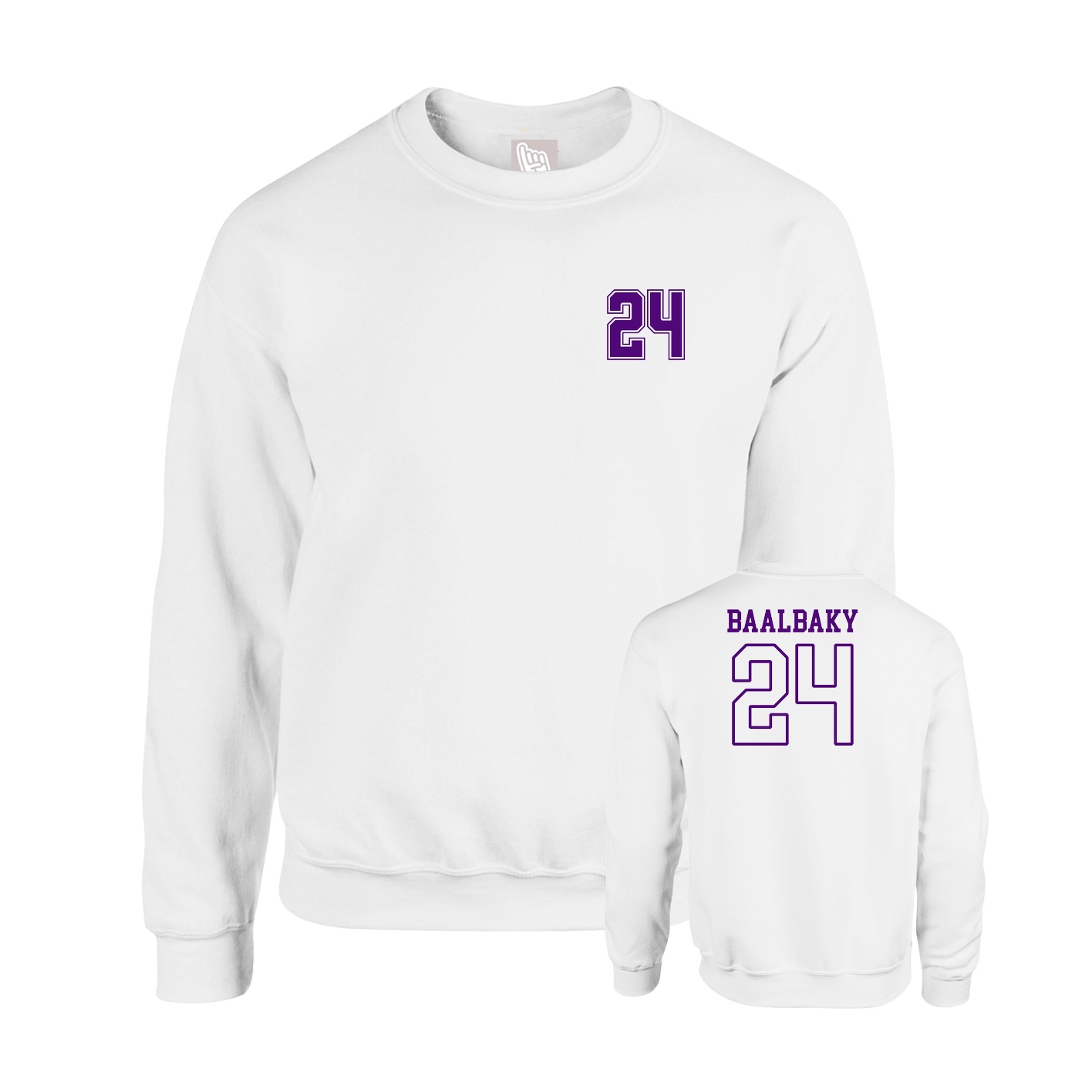 Fleece Crew — Chest Back in White