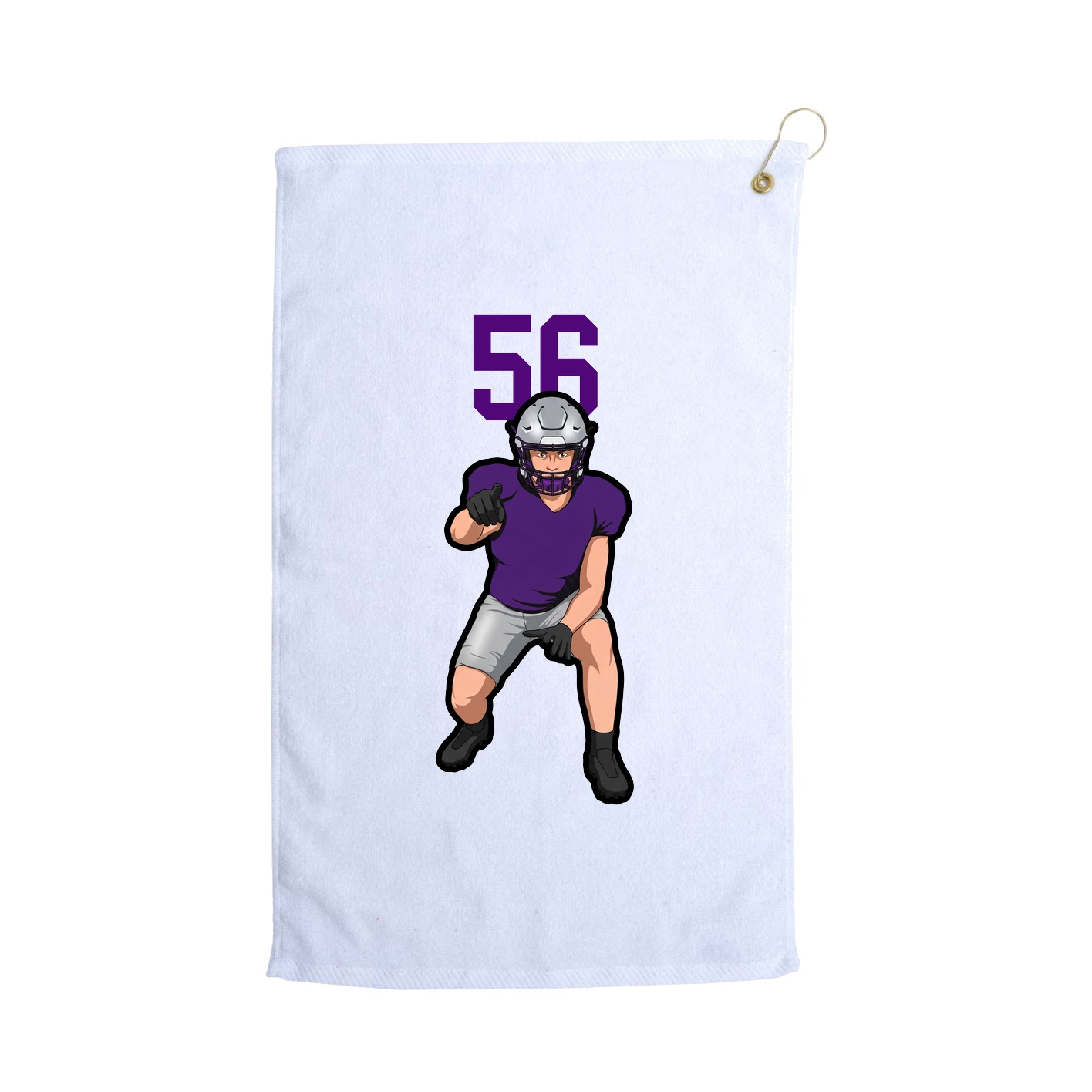 Golf Towel — Number Top in White