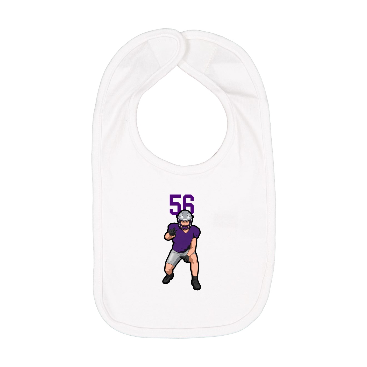 Infant Bib — Number Top in White