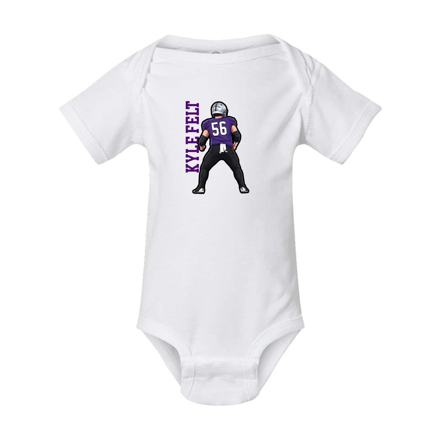 Baby Onesie — Name Vertical in White