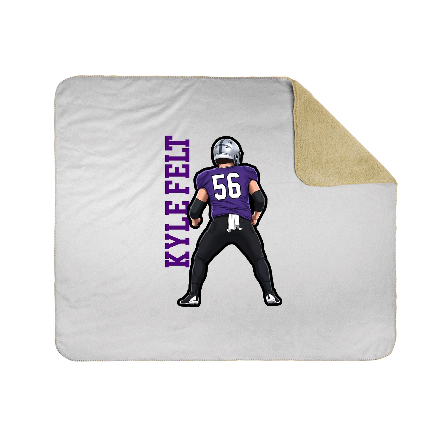 Throw Blanket — Name Vertical in White