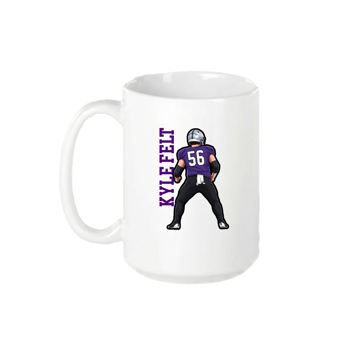 15oz Coffee Mug — Name Vertical in White