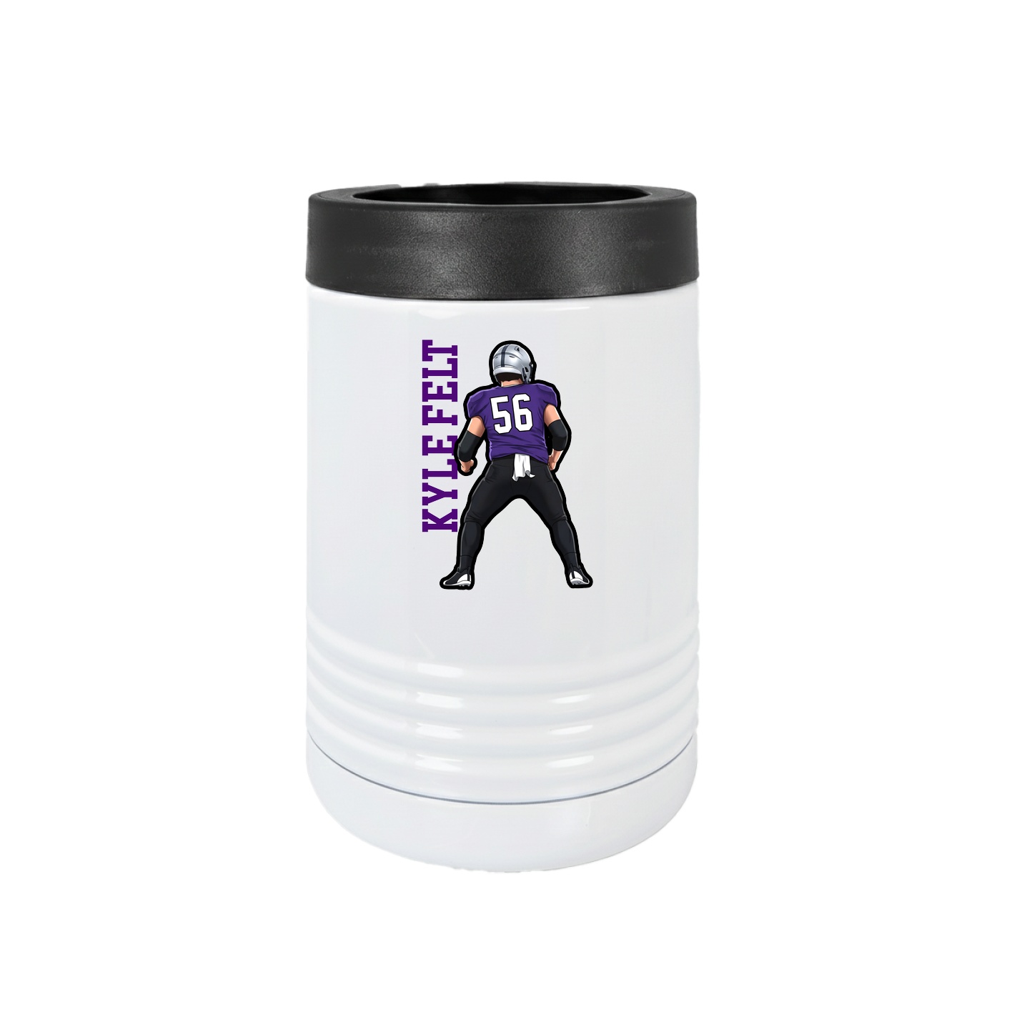 Beverage Holder — Name Vertical in White
