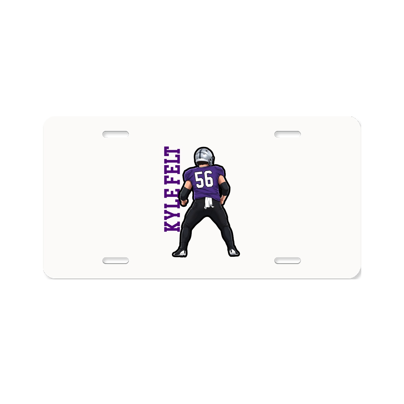 License Plate — Name Vertical in Classic