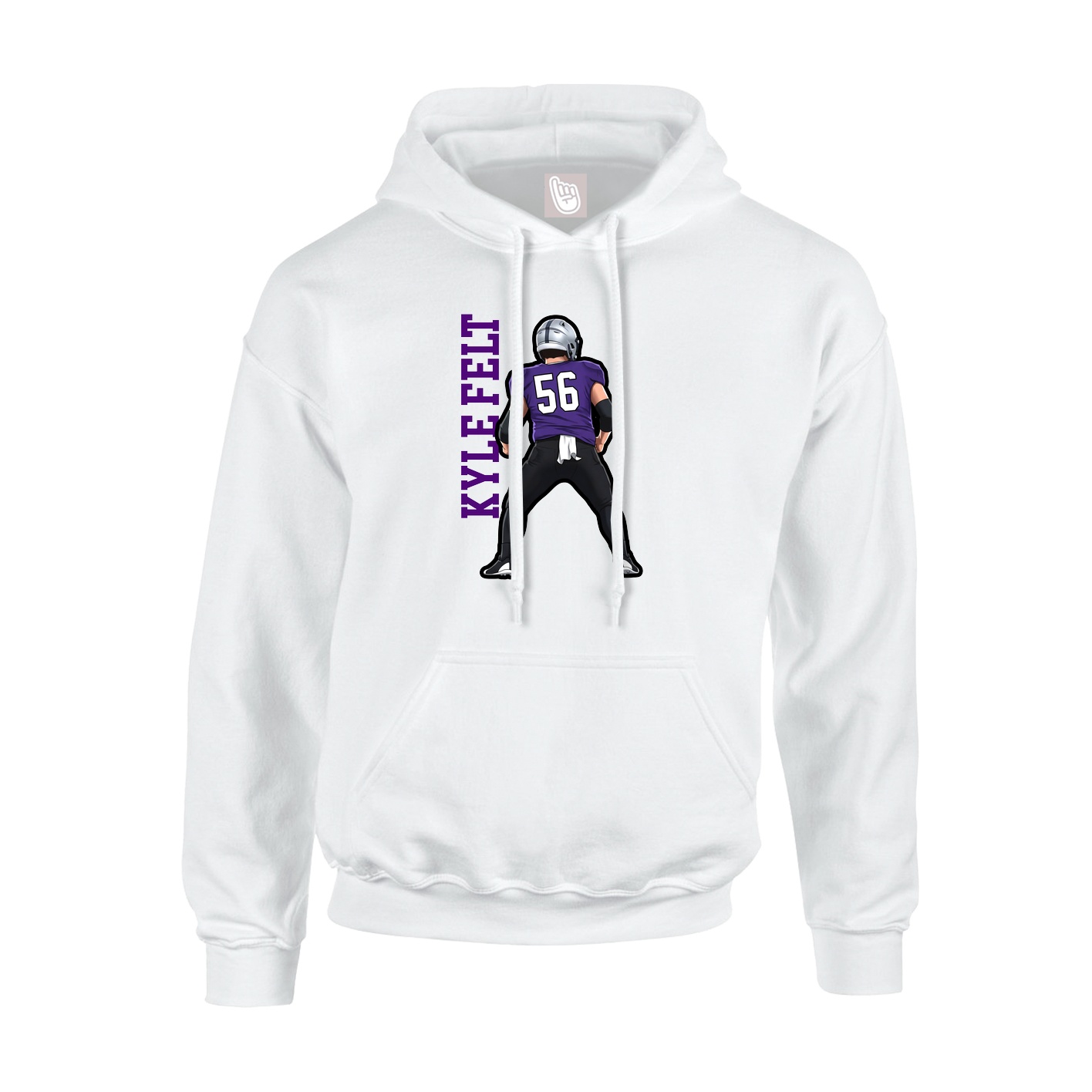 Youth Hoodie — Name Vertical in White