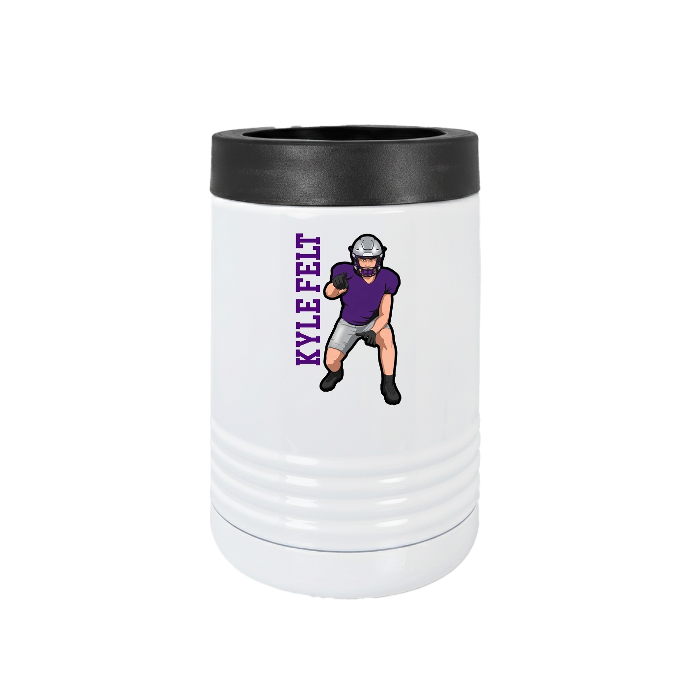 Beverage Holder — Name Vertical in White