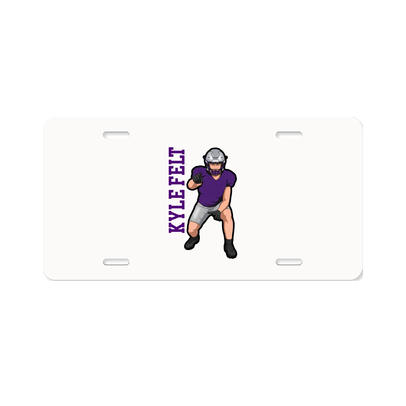 License Plate — Name Vertical in Classic