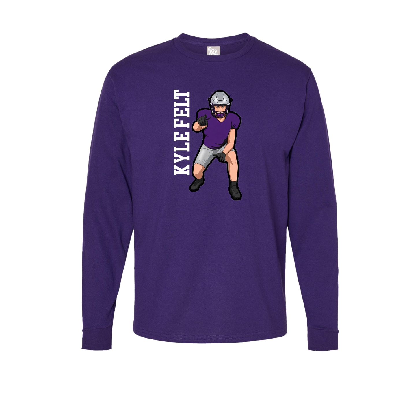 Long Sleeve Tee — Name Vertical in Purple