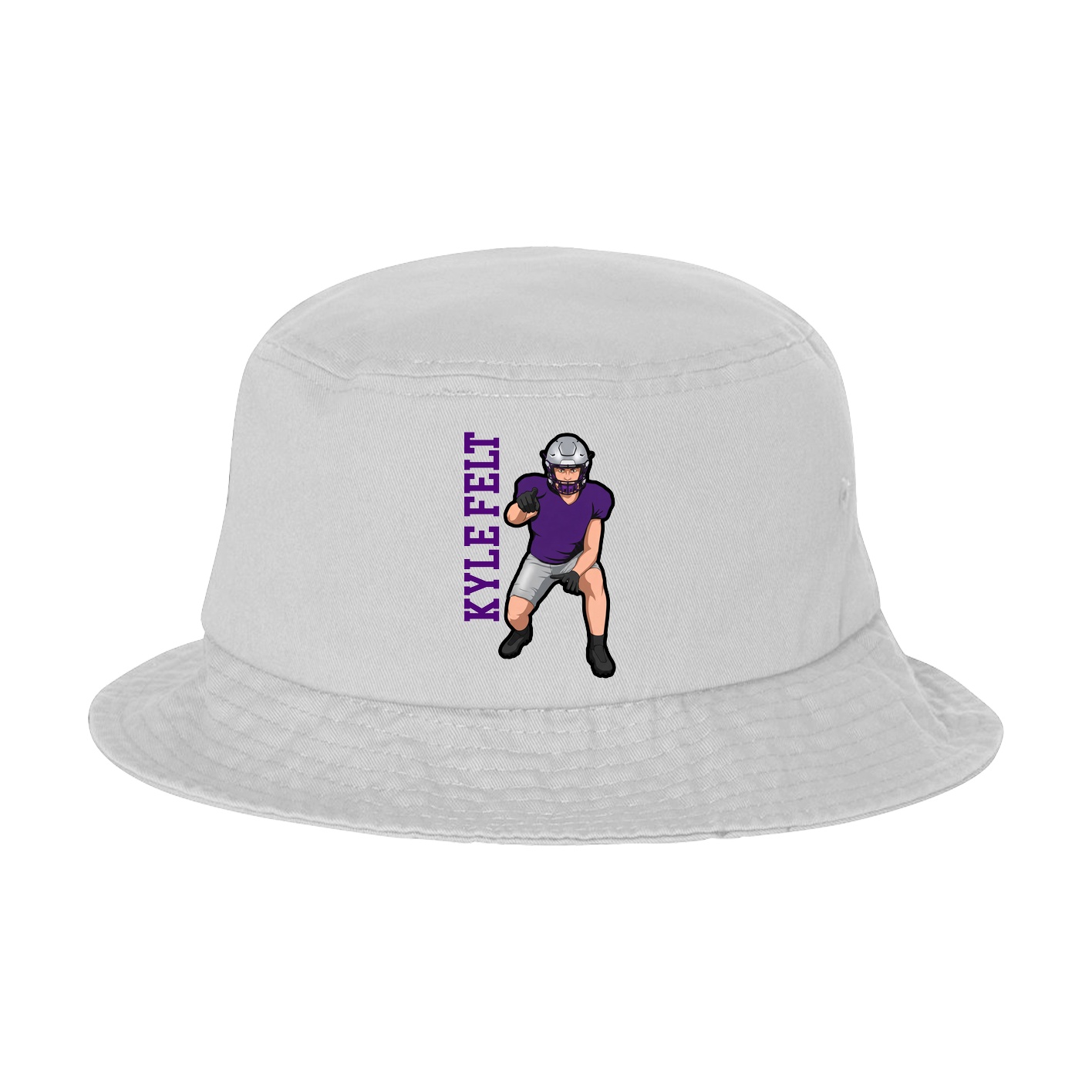 Bucket Cap — Name Vertical in White