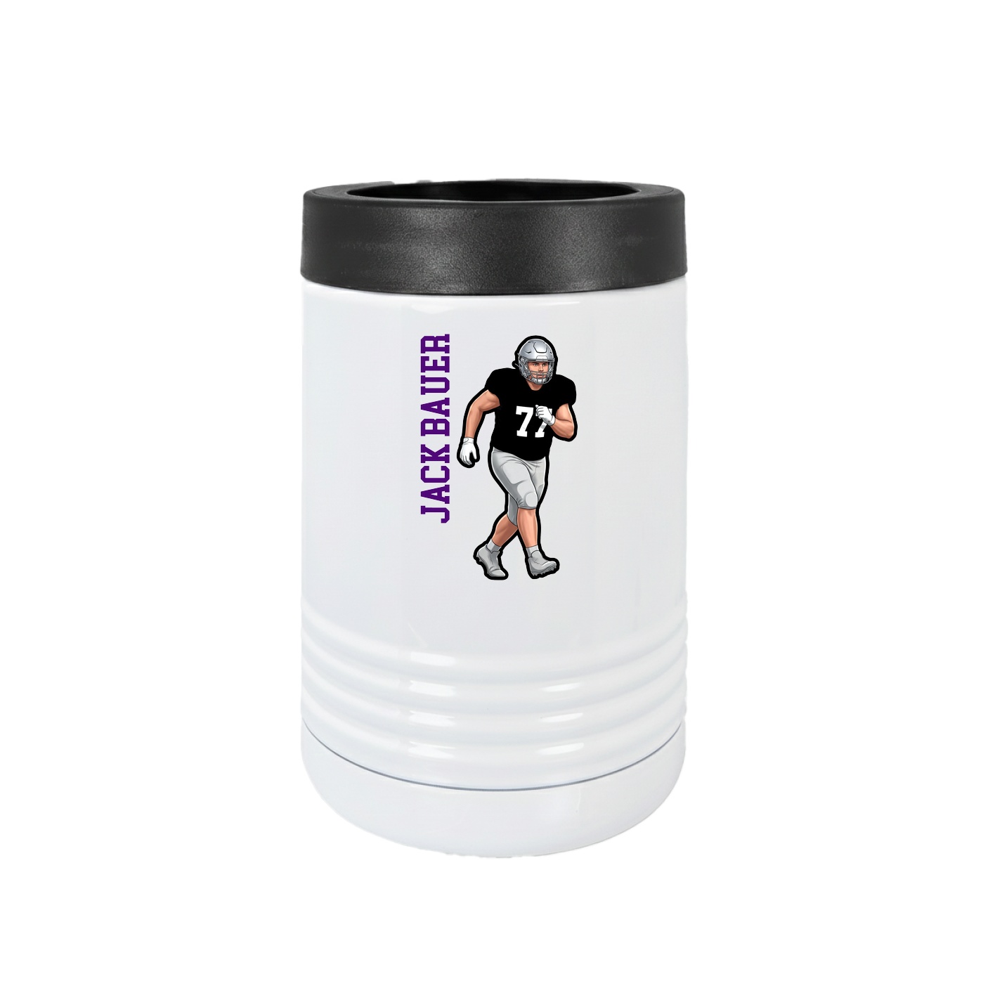 Beverage Holder — Name Vertical in White