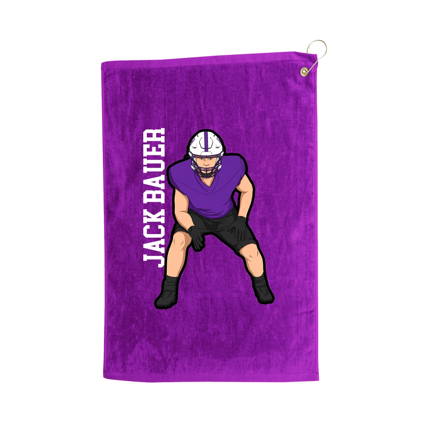 Golf Towel — Name Vertical in Purple