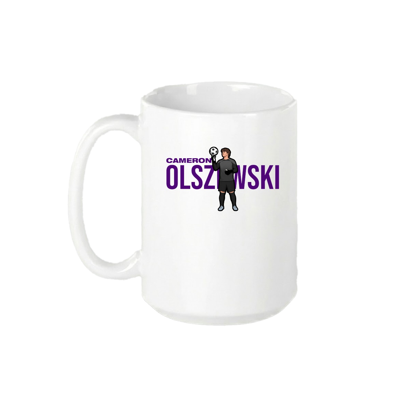 15oz Coffee Mug — Player Name in White
