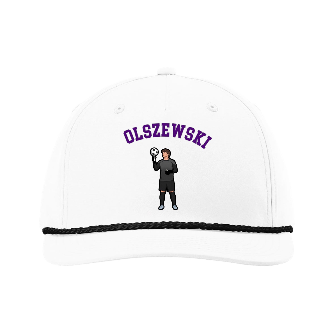 Five-Panel Classic Rope Cap — Shirsey Arch in White