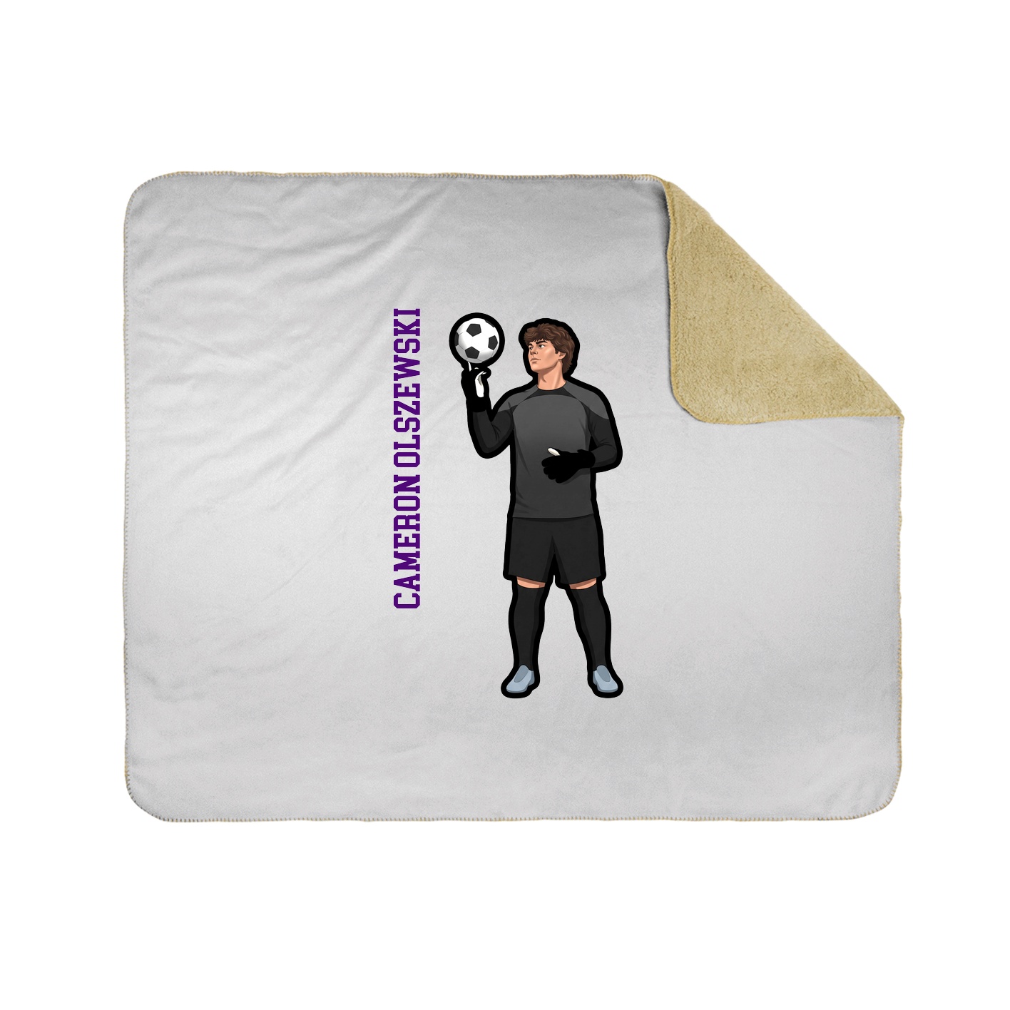 Throw Blanket — Name Vertical in White