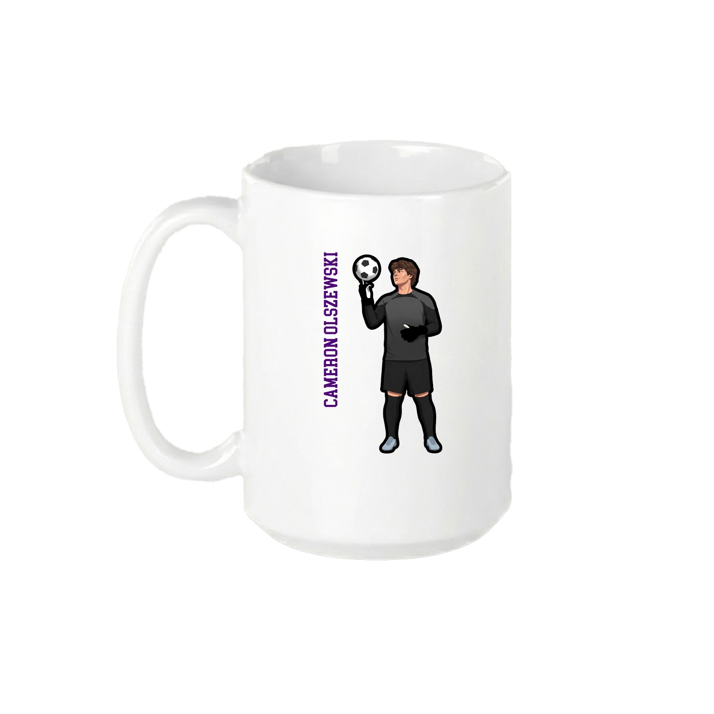 15oz Coffee Mug — Name Vertical in White