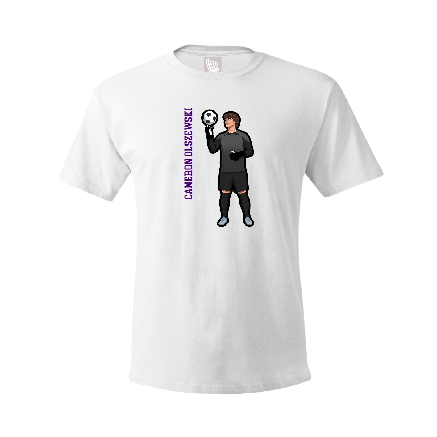 Tee — Name Vertical in White