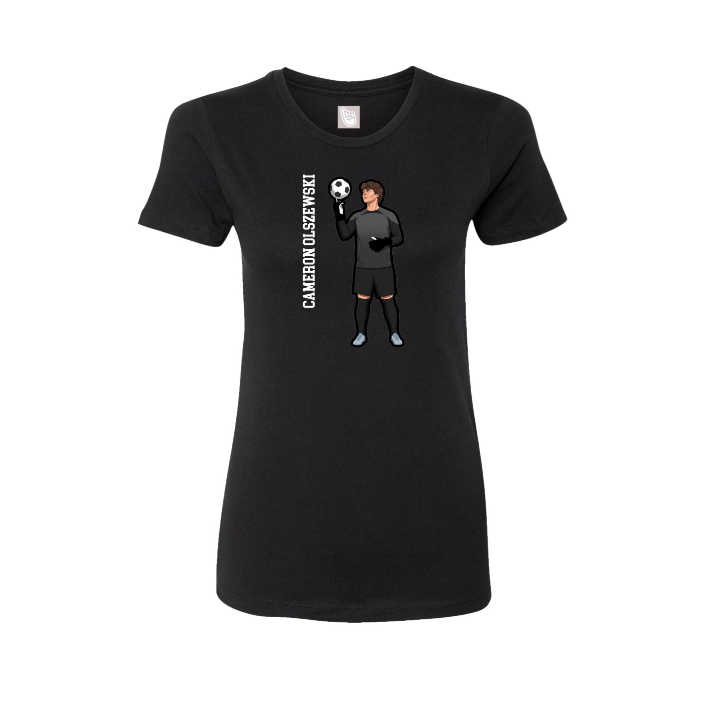 Fitted Women's Tee — Name Vertical in Black