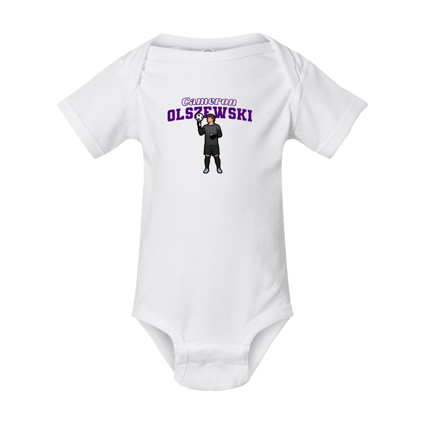 Baby Onesie — Name Arch in White